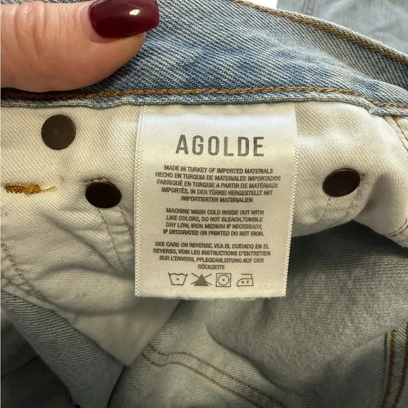AGOLDE 90s Pinch Waist High Waist Straight Leg Jean size 25 inseam 30 inches - Picture 8 of 10